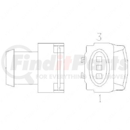 23-13149-300 by FREIGHTLINER - Plug - 3 Cavity, Junior Power Timer Series, Bush, Black