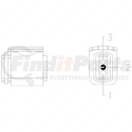 23-13149-309 by FREIGHTLINER - Plug - 3 Cavity, 1 Bulkhead, Heavy Duty Sealed Connector Series, Black