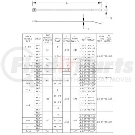 23-09796-509 by FREIGHTLINER - Cable Tie Mount