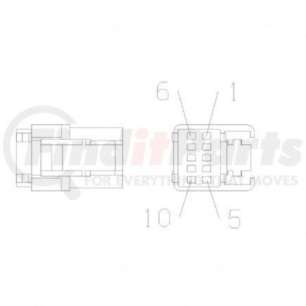 23-13151-024 by FREIGHTLINER - Plug - 10 Cavity, 0.64, Ai 638393-1, Black