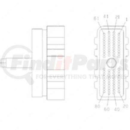 23-13153-048 by FREIGHTLINER - Plug - 80 Cavity, Mx150S, Afl, Black