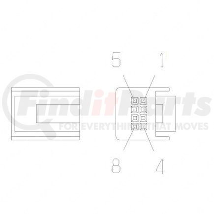 23-13153-808 by FREIGHTLINER - Plug - 8 Cavity, Mx64Get, Black