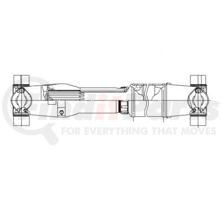 A09-10115-232 by FREIGHTLINER - Driveshaft - 1710, Half Round, 45 Degree, 23.5 Inch (#3)