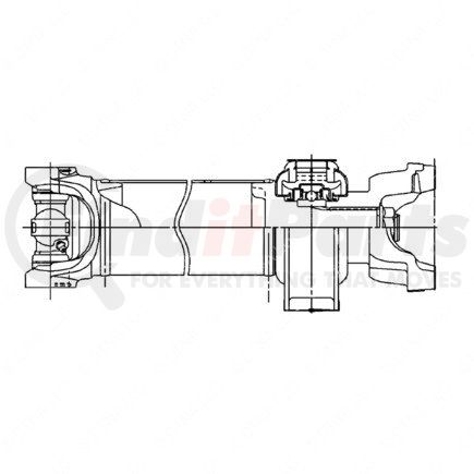 A09-10267-001 by FREIGHTLINER - Drive Shaft - Coupling, 3.50 mm Tube, Black, Painted, 22 Deg