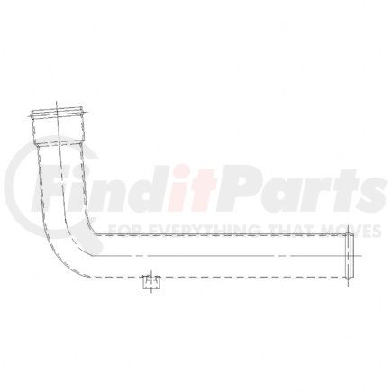 A05-18290-000 by FREIGHTLINER - Lower Radiator Pipe Assembly - Lower, Aluminized Steel, 7.02" C to C Length, 2" OD