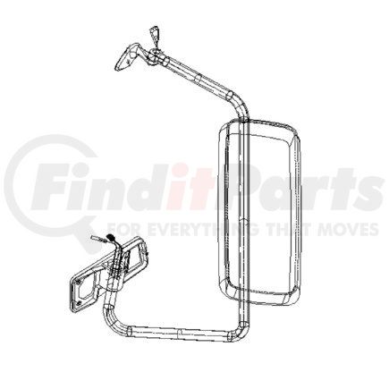 A18-39020-000 by FREIGHTLINER - Mirror and Support Assembly - Aero, Manual, Painted, Left Hand