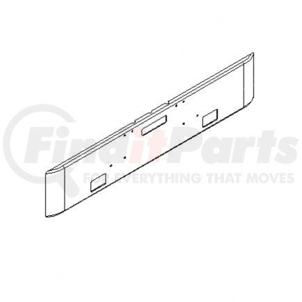 A21-25905-003 by FREIGHTLINER - Bumper - Front, Texas Square, with Round Lights and Integral Step