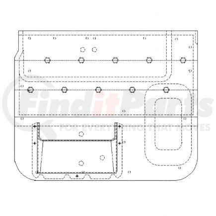 A22-37629-810 by FREIGHTLINER - Door Interior Trim Panel - Vinyl, Gray, 31 in. x 25.37 in.