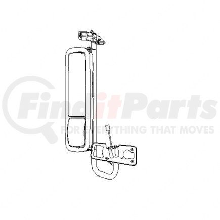 A22-62160-002 by FREIGHTLINER - Mirror Assembly - Rearview, Outer, Narrow, Remote, Painted, Left Hand