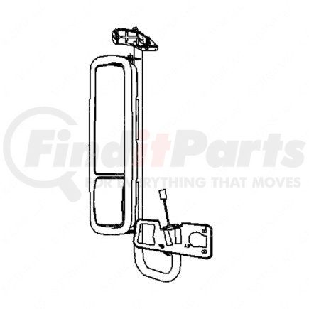 A22-62161-001 by FREIGHTLINER - Mirror Assembly - Rearview, Outer, Wide, Manual, Painted, Right Hand