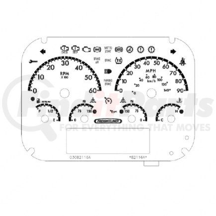 A22-71580-000 by FREIGHTLINER - Instrument Panel - 6 Gauge, MPH, Tachometer, Air