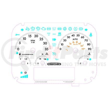 A22-77110-001 by FREIGHTLINER - IP-5GAUGE,MPH,TACH,HYD,AIR,DSL