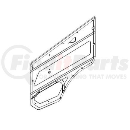 A 680 720 14 70 by FREIGHTLINER - Door Interior Trim Panel - Left Side, Fiber Board, Gray