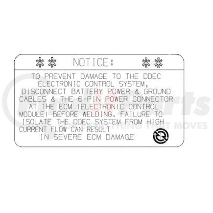 DDE 23517004 by FREIGHTLINER - LABEL DDEC SYSTEM DISCONNE