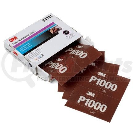 34341 by 3M - Hookit™ Flexible Abrasive Sheet, P1000, 5.5 in x 6.8 in, 25 sheets per carton, 5 cartons per case