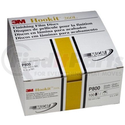 00970 by 3M - Hookit™ Finishing Film Abrasive Disc 260L, 6 in, P800, 100 discs per carton, 4 cartons per case