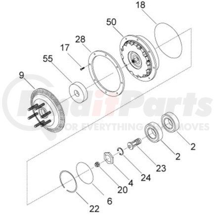 HOR 994375 by FREIGHTLINER - Engine Cooling Fan Clutch Kit