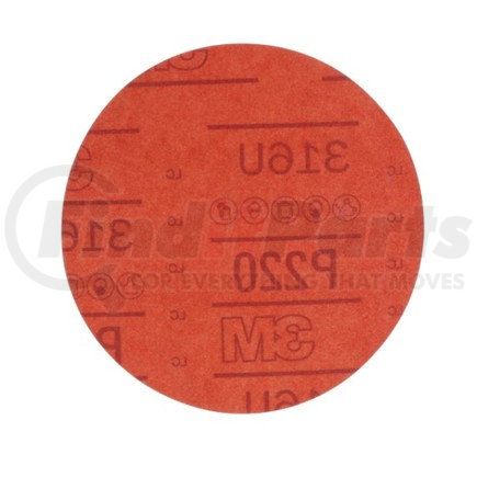 01221 by 3M - Hookit™ Red Abrasive Disc, 6 in, P220, 50 discs per carton, 6 cartons per case