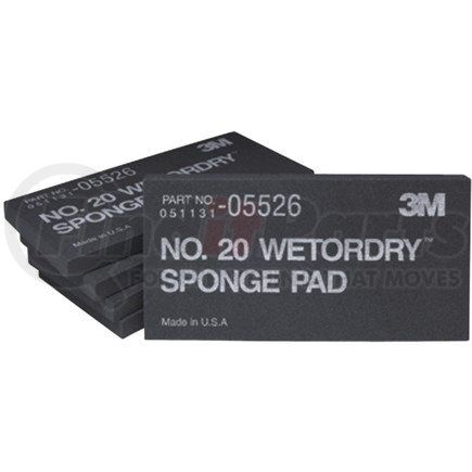 05526 by 3M - Wetordry™ Sponge Pad 20, 5 1/2 x 2-3/4 in x 3/8 in, 5 sponges per carton, 10 cartons per case