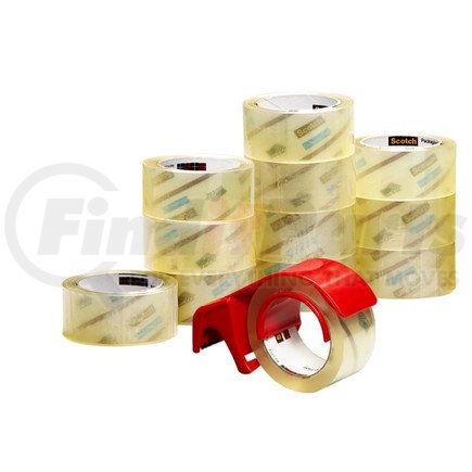 06635 by 3M - Scotch® Commercial Grade Shipping Packaging Tape 3750-12-DP3, 1.88 in x 54.6 yd (48 mm x 50 m) 12 rolls with Dispenser