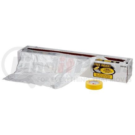 06724 by 3M - Plastic Sheeting with 388N Yellow Masking Tape (36mm), 16 ft x 400 ft