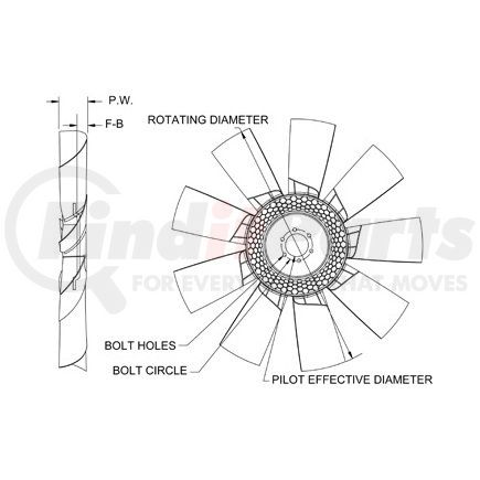 991813203 by HORTON - HS9 - 9 Blade Nylon Fan