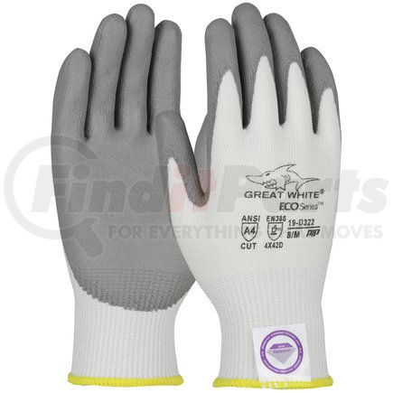 19-D322/M by G-TEK - Great White® ECO Series™ Work Gloves - Medium, White - (Pair)