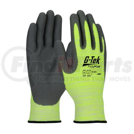 16-323/L by G-TEK - PolyKor® Work Gloves - Large, Hi-Vis Yellow - (Pair)