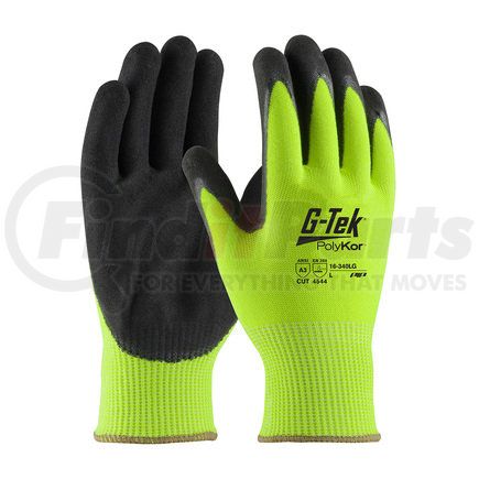 16-340LG/L by G-TEK - PolyKor® Work Gloves - Large, Hi-Vis Yellow - (Pair)