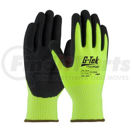 16-343LG/L by G-TEK - PolyKor® Work Gloves - Large, Hi-Vis Yellow - (Pair)