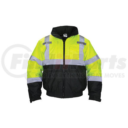 690-1510 by SAS SAFETY CORP - Hi-Viz Class 3 Hooded Bomber Jacket, Yellow, XL