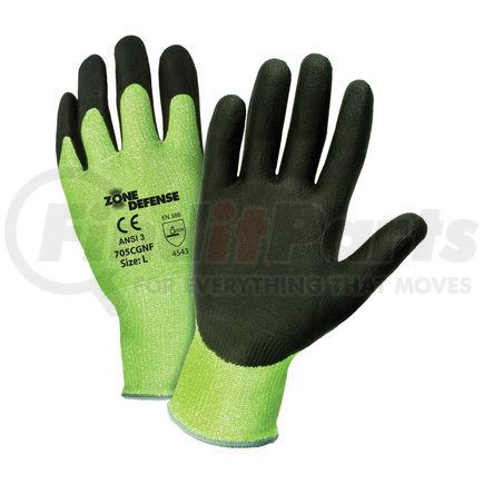 705CGNF/S by G-TEK - PolyKor® Work Gloves - Small, Hi-Vis Green - (Pair)