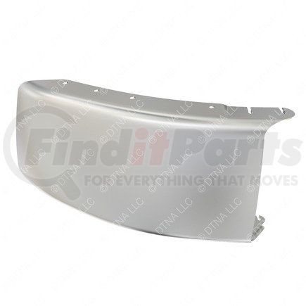 A21-26500-039 by FREIGHTLINER - Bumper End - Left Side, Steel, Silver, 633.52 mm x 353.52 mm, 3.42 mm THK