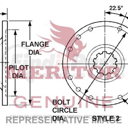 tda5wcs3823a2 by FREIGHTLINER - Drive Shaft Flange Yoke