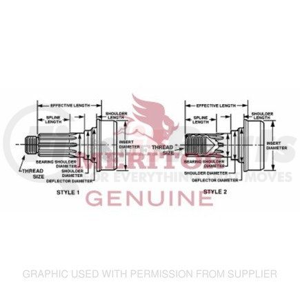 tdabss28102 by FREIGHTLINER - STUB SHAFT