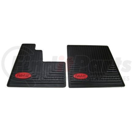 FMPBSLUSH-NG by PETERBILT - Floor Mat - Set, Front, Black, 1/4" Thick Rubber, Ribbed, Slush Style