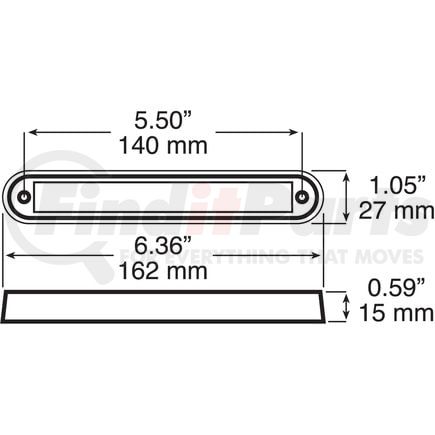388C by PETERSON LIGHTING - LED Interior/ Exterior Dome/ Utility Light, Oblong, Blue w/ White Bracket, 6.36"X1.05" Multi-volt, white, poly bag