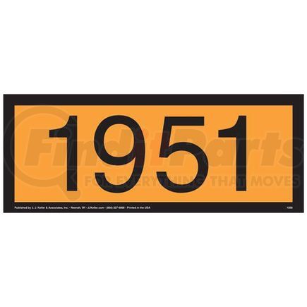 1058 by JJ KELLER - 1951 Orange Panel - 4 mil Vinyl Permanent Adhesive