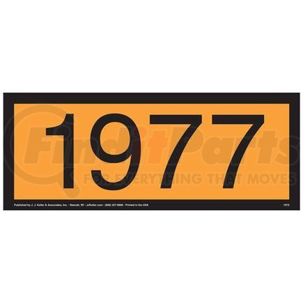 1073 by JJ KELLER - 1977 Orange Panel - 4 mil Vinyl Permanent Adhesive