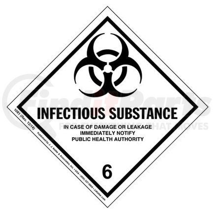 1081 by JJ KELLER - Class 6 Infectious Substance Labels - Paper, 500 Labels/Roll
