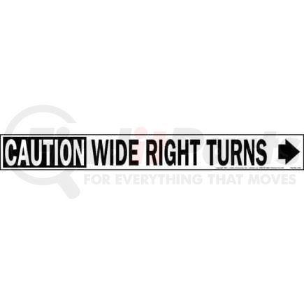 1096 by JJ KELLER - Caution Wide Right Turns Sign with Arrow - 17" x 2"