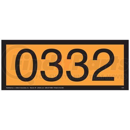 1137 by JJ KELLER - 0332 Orange Panel - 4 mil Vinyl Permanent Adhesive