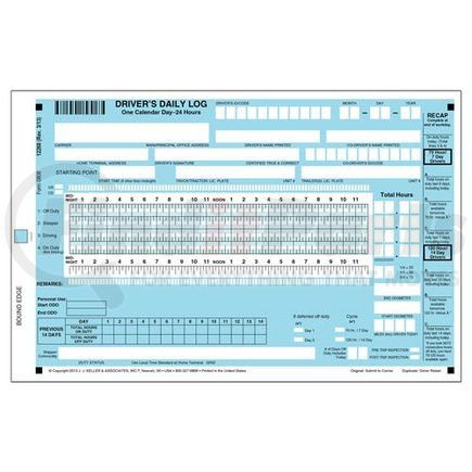 12268 by JJ KELLER - Scannable Driver's Daily Log Book - Canadian - Stock - Stock Log