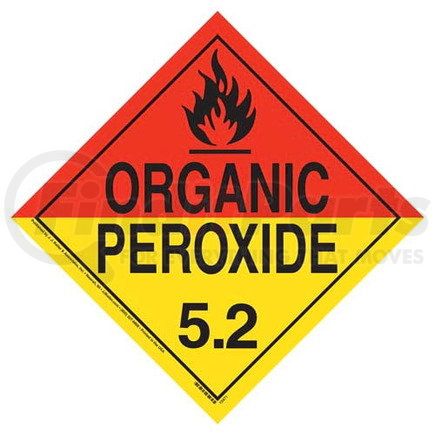 12474 by JJ KELLER - Division 5.2 Organic Peroxide Placard - Worded - 20 mil Polystyrene, Laminated