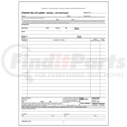 12554 by JJ KELLER - Non-Hazardous Materials Bill of Lading - 3-ply, carbonless, 8-1/2" x 11-3/4"