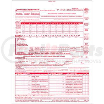 12916 by JJ KELLER - Canadian 2-In-1 Driver's Daily Log Book, Bilingual, 2-Ply, Carbonless - Stock - English/French, Book Format