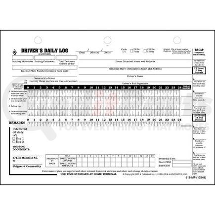 13248 by JJ KELLER - Canadian Driver's Daily Log Book, English - Retail Packaging - Stock Log, Shrinkwrap Format