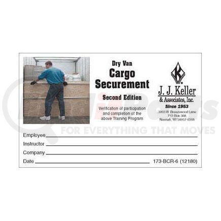 12180 by JJ KELLER - Dry Van Cargo Securement, Second Edition - Wallet Cards - Wallet Cards