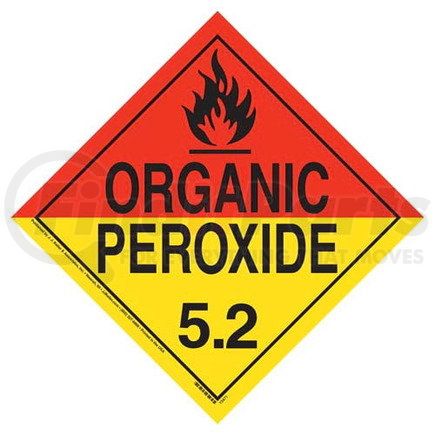 13736 by JJ KELLER - Division 5.2 Organic Peroxide Placard - Worded - 20 mil Polystyrene, Unlaminated