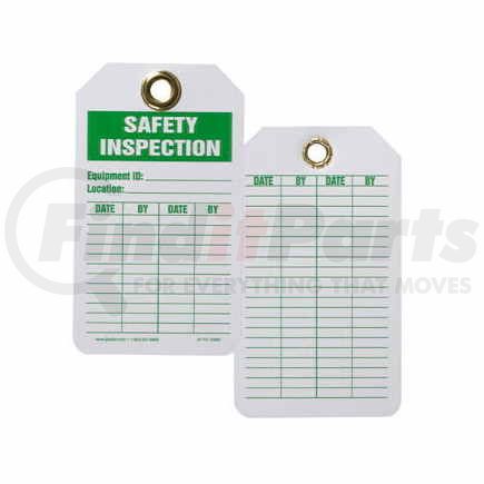 13982 by JJ KELLER - Safety Tag - Plastic - Safety Inspection - Safety Inspection